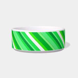 Layered candy stripes - emerald green and white bowl