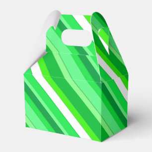 Layered candy stripes - emerald green and white favour box
