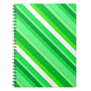Layered candy stripes - emerald green and white notebook