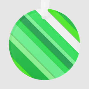 Layered candy stripes - emerald green and white ornament