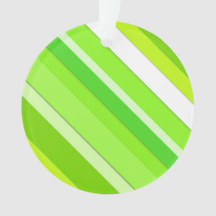 Layered candy stripes - lime green and white ornament