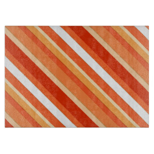 Layered candy stripes - orange and white cutting board