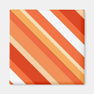 Layered candy stripes - orange and white magnet