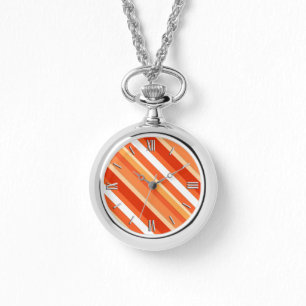Layered candy stripes - orange and white watch