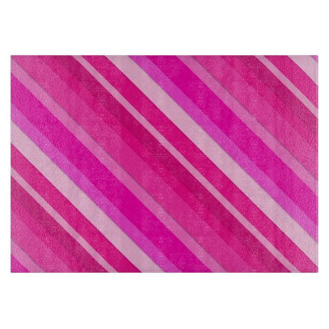 Layered candy stripes - pink and fuchsia cutting board (Front)