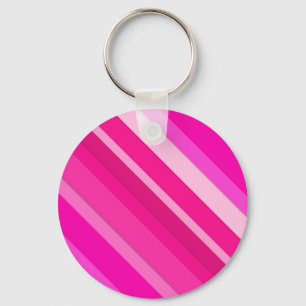 Layered candy stripes - pink and fuchsia key ring