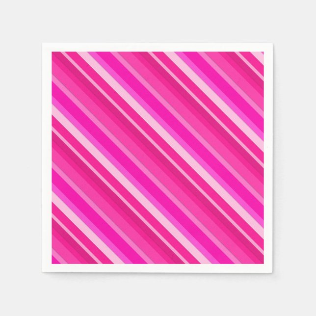 Layered candy stripes - pink and fuchsia napkin (Front)