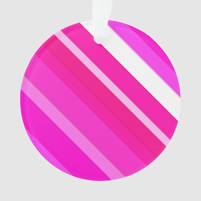 Layered candy stripes - pink and fuchsia ornament (Front)