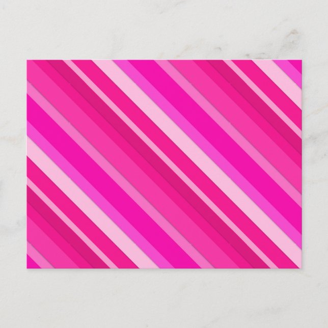 Layered candy stripes - pink and fuchsia postcard (Front)