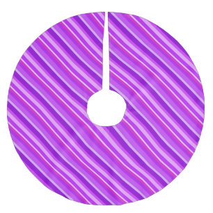Layered candy stripes - purple and orchid brushed polyester tree skirt