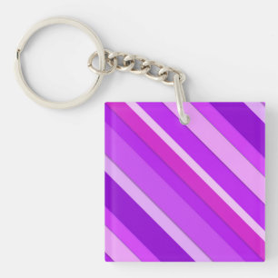 Layered candy stripes - purple and orchid key ring