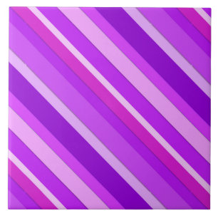 Layered candy stripes - purple and orchid tile