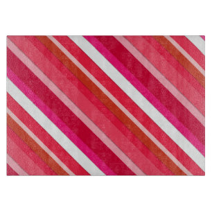 Layered candy stripes - red, pink and white cutting board