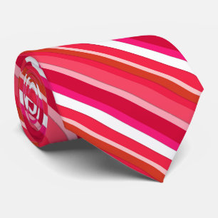 Layered candy stripes - red, pink and white tie