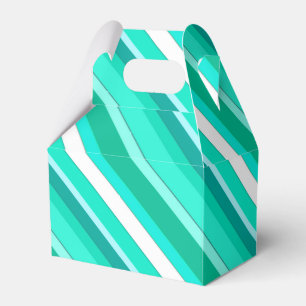 Layered candy stripes - turquoise and white favour box