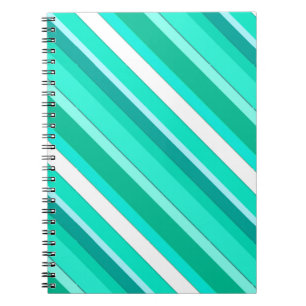 Layered candy stripes - turquoise and white notebook