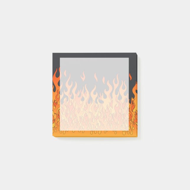 Layered Cartoon Flames Post-it Notes (Front)