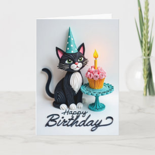 Layered Cat Birthday Card