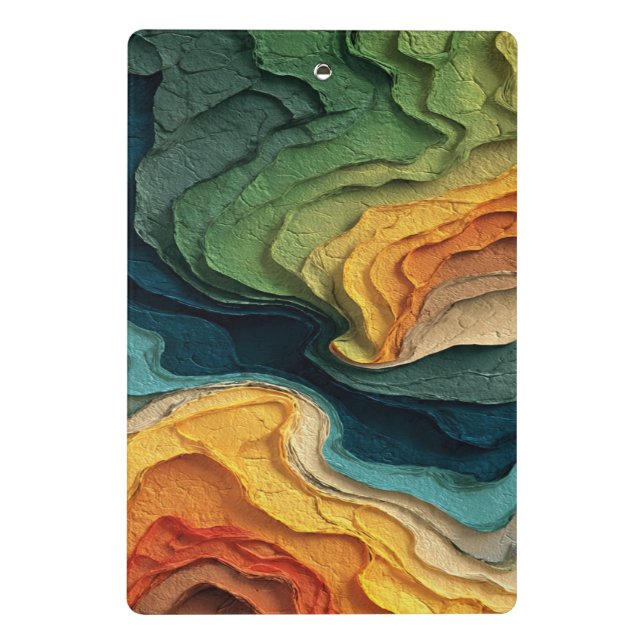 Layered Color Flow – Abstract Topographic Art Mini Clipboard (Back)