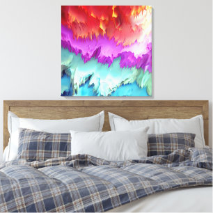 “Layered Dreamscape” Colourful Abstract Art Canvas Print