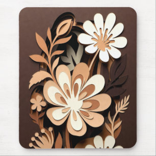 Layered Floral Paper-Cut Harmony Mouse Mat