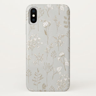 Layered Florals in Silver and Gold iPhone X Case