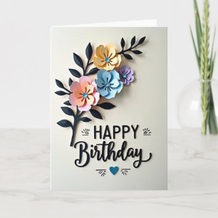 Layered Flower Birthday Card