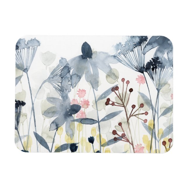 Layered Gardens - Watercolor Flowers Magnet (Horizontal)