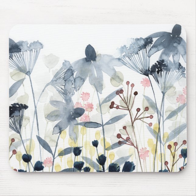 Layered Gardens - Watercolor Flowers Mouse Mat (Front)