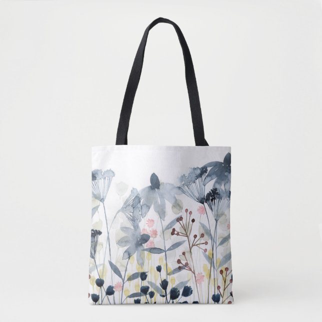 Layered Gardens - Watercolor Flowers Tote Bag (Front)