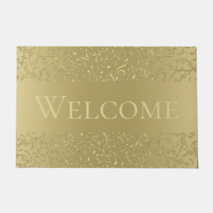 Layered Gold Music Notes Welcome Mat