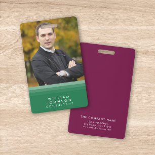 Layered Green and Purple Photo ID Badge