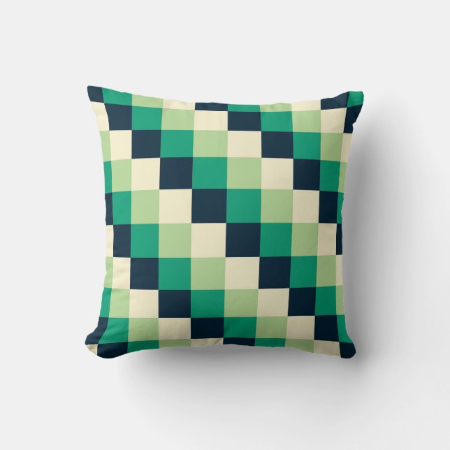  “Layered Green Throw Pillow (Front)