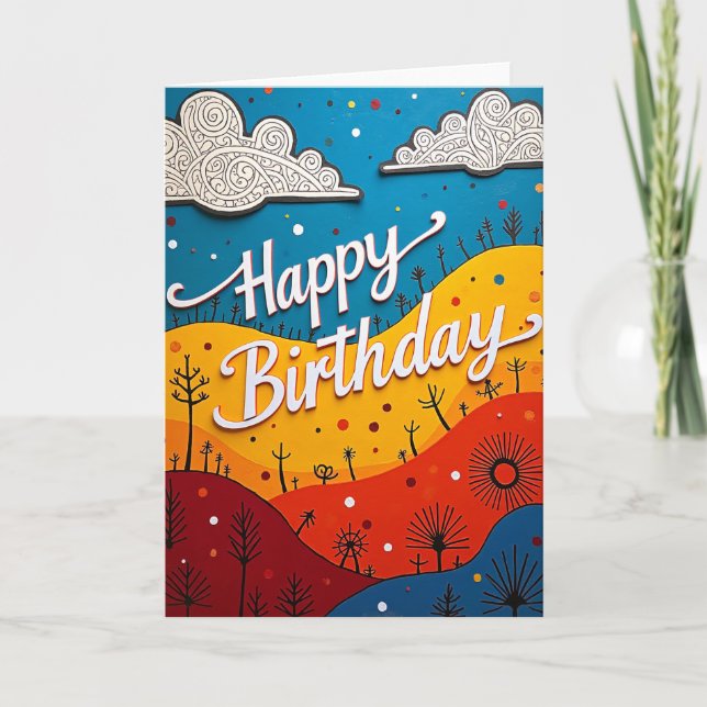 Layered Hills Birthday Card (Front)