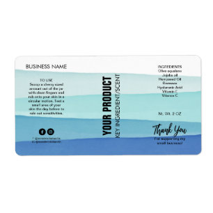 Layered Ink Blue Body Butter Jar Product Labels