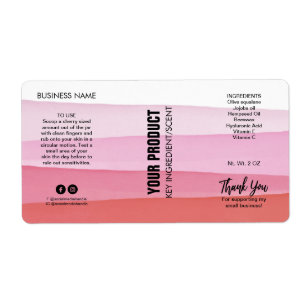 Layered Ink Pink Body Butter Jar Product Labels