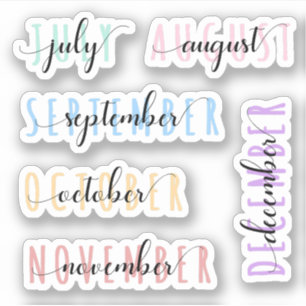 Layered Month Name Headers 2nd Half (July to Dec)
