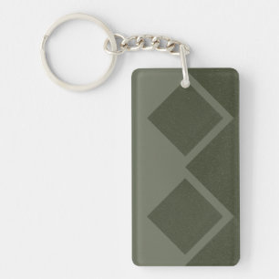 Layered Moss Green Diamond Keychain – Customisable
