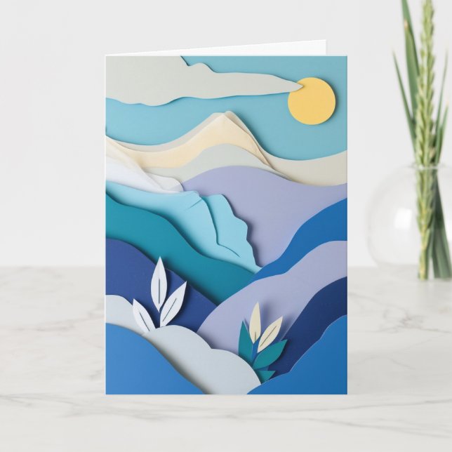 Layered Mountains Sunlight Card (Front)