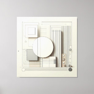 Layered Neutral Circle Grid Canvas Print