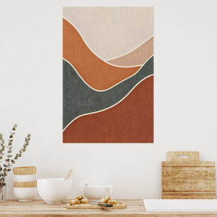 Layered Organic Shapes Art Poster