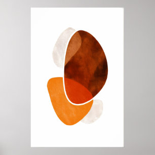 Layered Organic Shapes Poster Abstract Oval Art