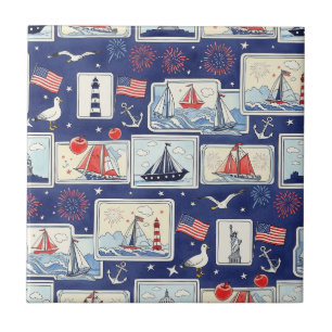 Layered Patriotic Paper Cut Tile Pattern (2)