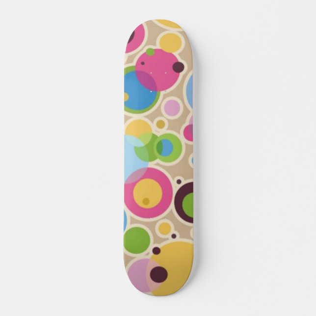 Layered Pattern Effect with Circles Skateboard (Front)