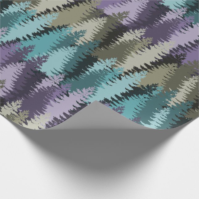 Layered Pine Forest Pattern Wrapping Paper (Corner)