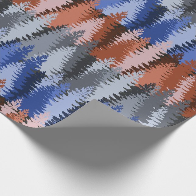 Layered Pine Forest Pattern Wrapping Paper (Corner)