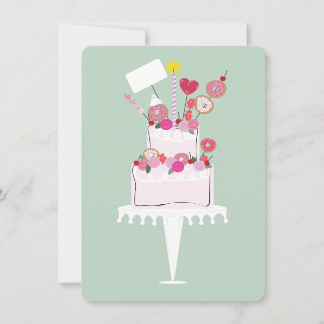 Layered Pink Birthday Cake (Front)