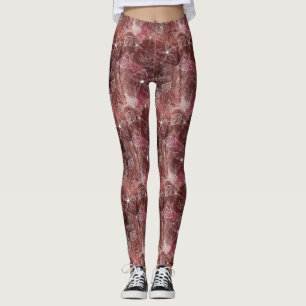 Layered Pink Brown Patterned Leggings