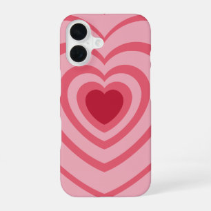 Layered Pink Heart Aesthetic iPhone 16 Case