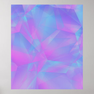 Layered Polygons Pink Blue Purple Poster